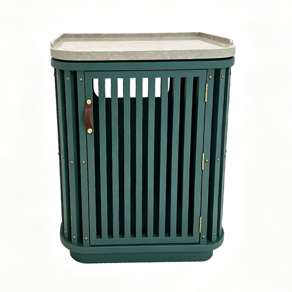 Green accordion side cabinet, hotel storage cabinet, MUGO custom furniture