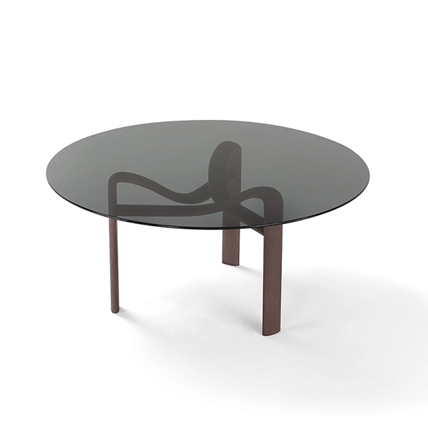 Round wooden coffee table for hotel villa lobby, MUGO custom furniture