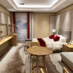  Complete custom wood furniture set for Marriott‑style hotel guest room