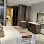 Hilton style five‑star hotel guestroom custom FF&E bedroom furniture set